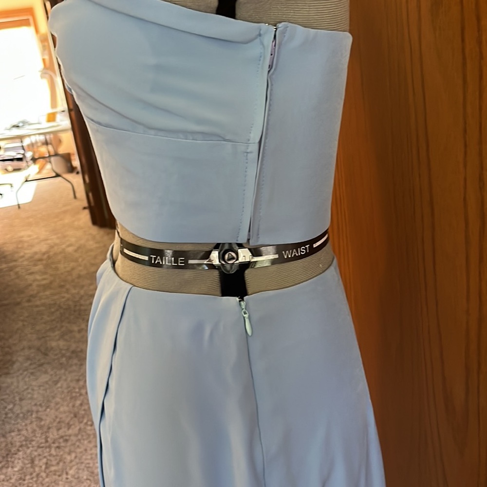 Blue Two Piece Skirt Crop Top Set S - Picture 3 of 5